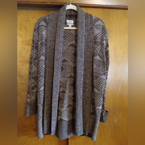 St. John's Bay, open front, size M, brown/taupe, cardigan sweater